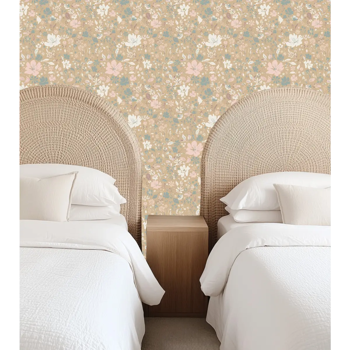 Martie Wallpaper - Muted Natural Flowers - by Creating to Love - Loomwell Home Goods