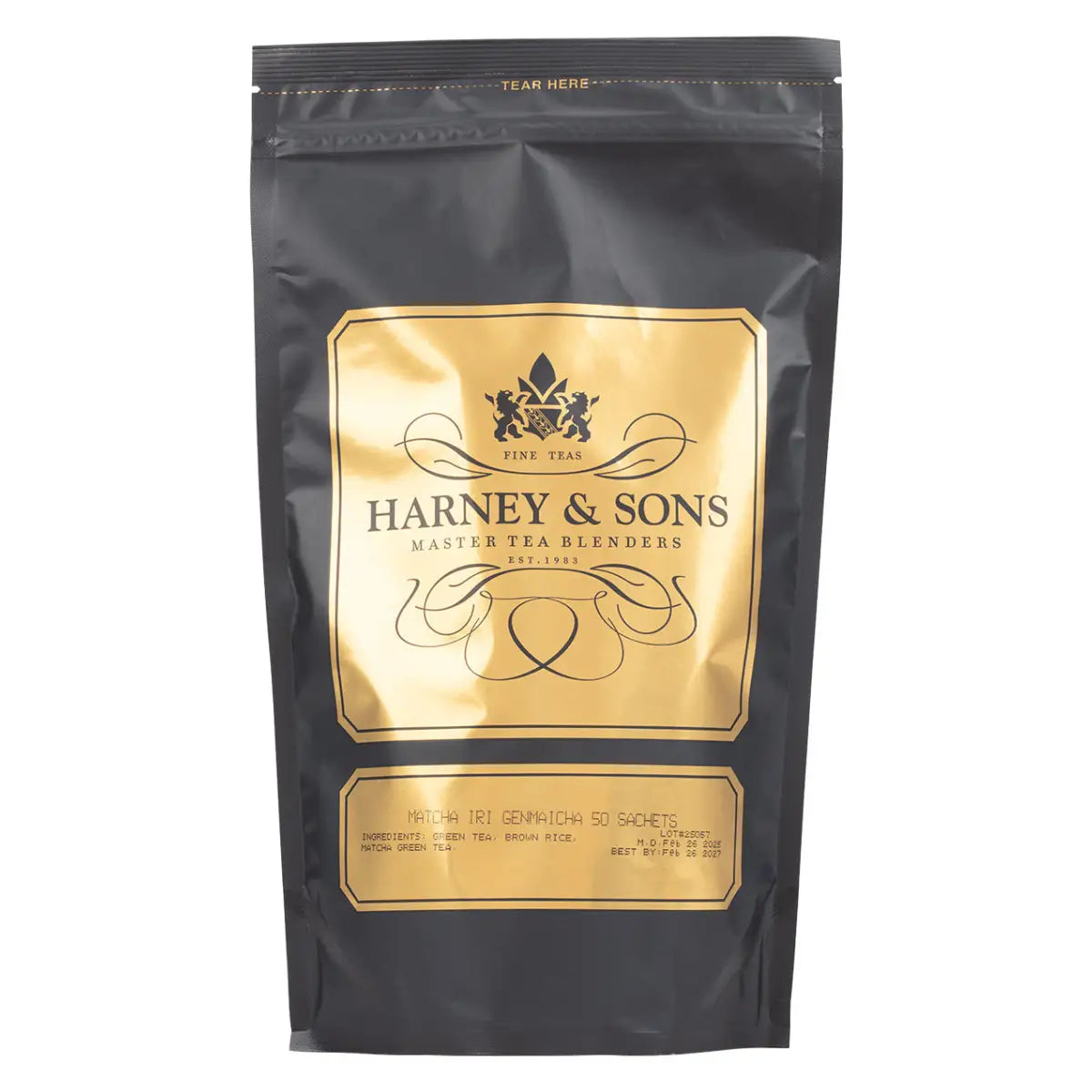 Matcha iri Genmaicha Tea - Sachets / Bag of 50 Sachets - Harney & Sons Fine Teas