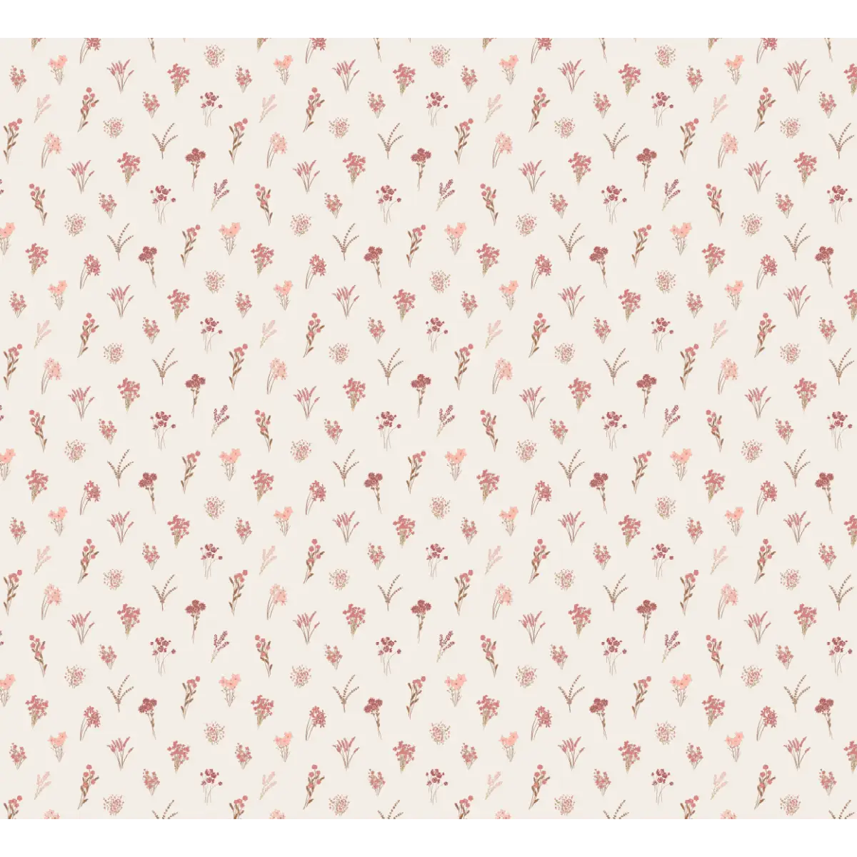 Maude Wallpaper - Tiny Flowers - by Megan Cabaj - Sample 1 foot by 1 foot / Berry - Loomwell Home Goods