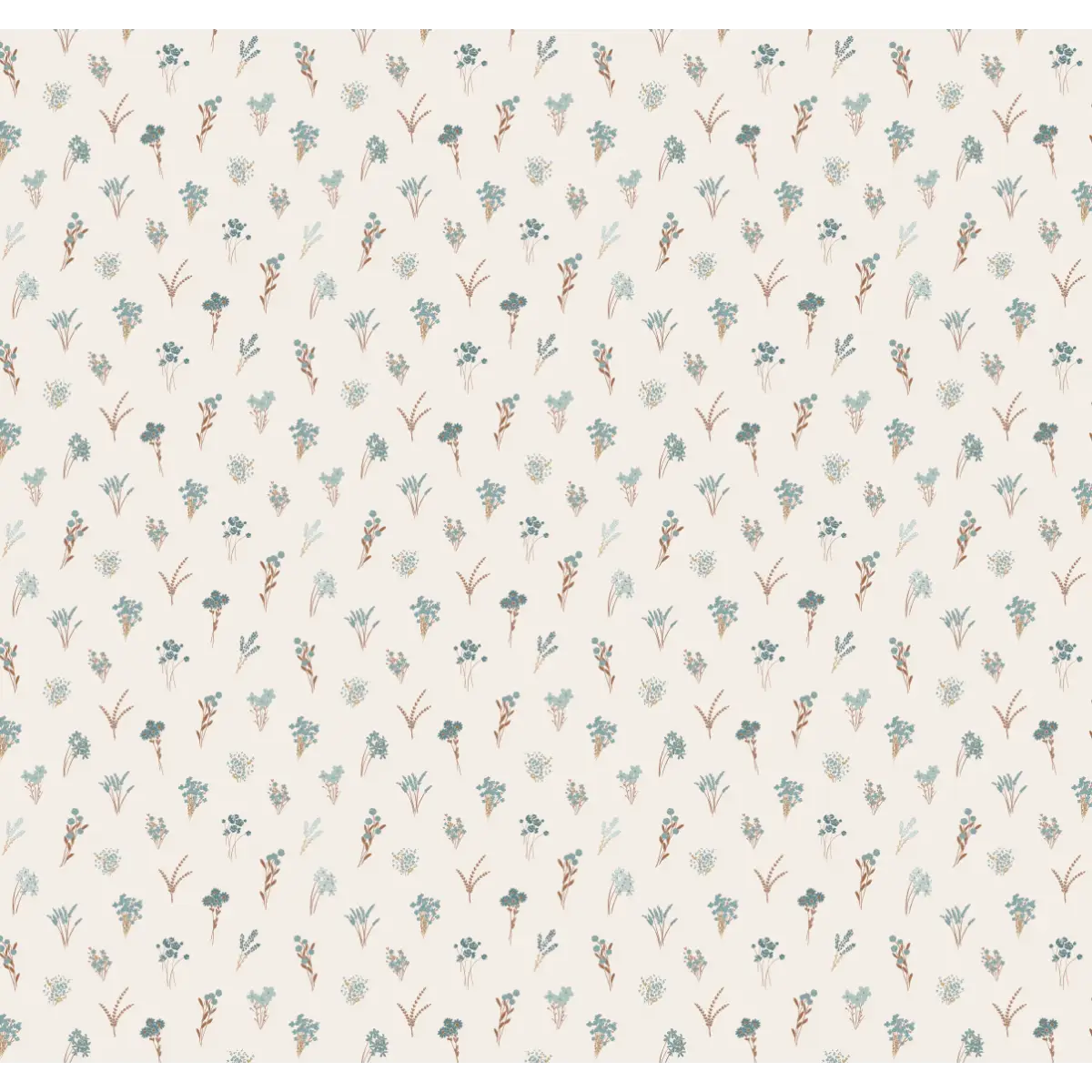 Maude Wallpaper - Tiny Flowers - by Megan Cabaj - Sample 1 foot by 1 foot / Blue - Loomwell Home Goods