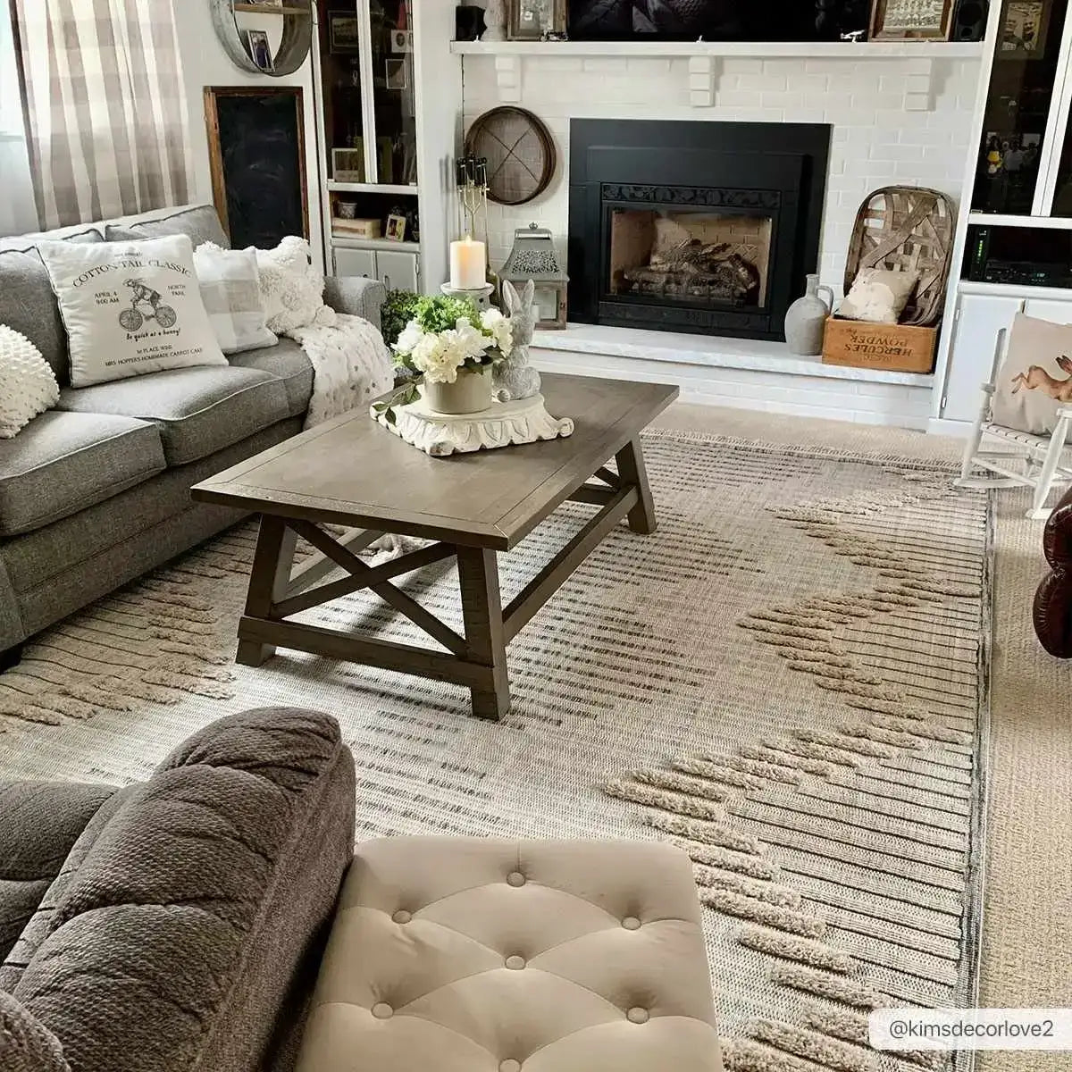 Maulawin Cream High-Low Area Rug - Boutique Rugs