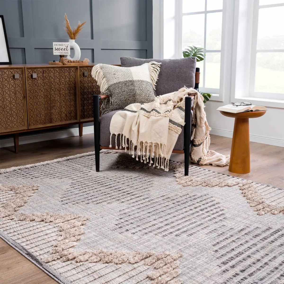 Maulawin Cream High-Low Area Rug - Boutique Rugs