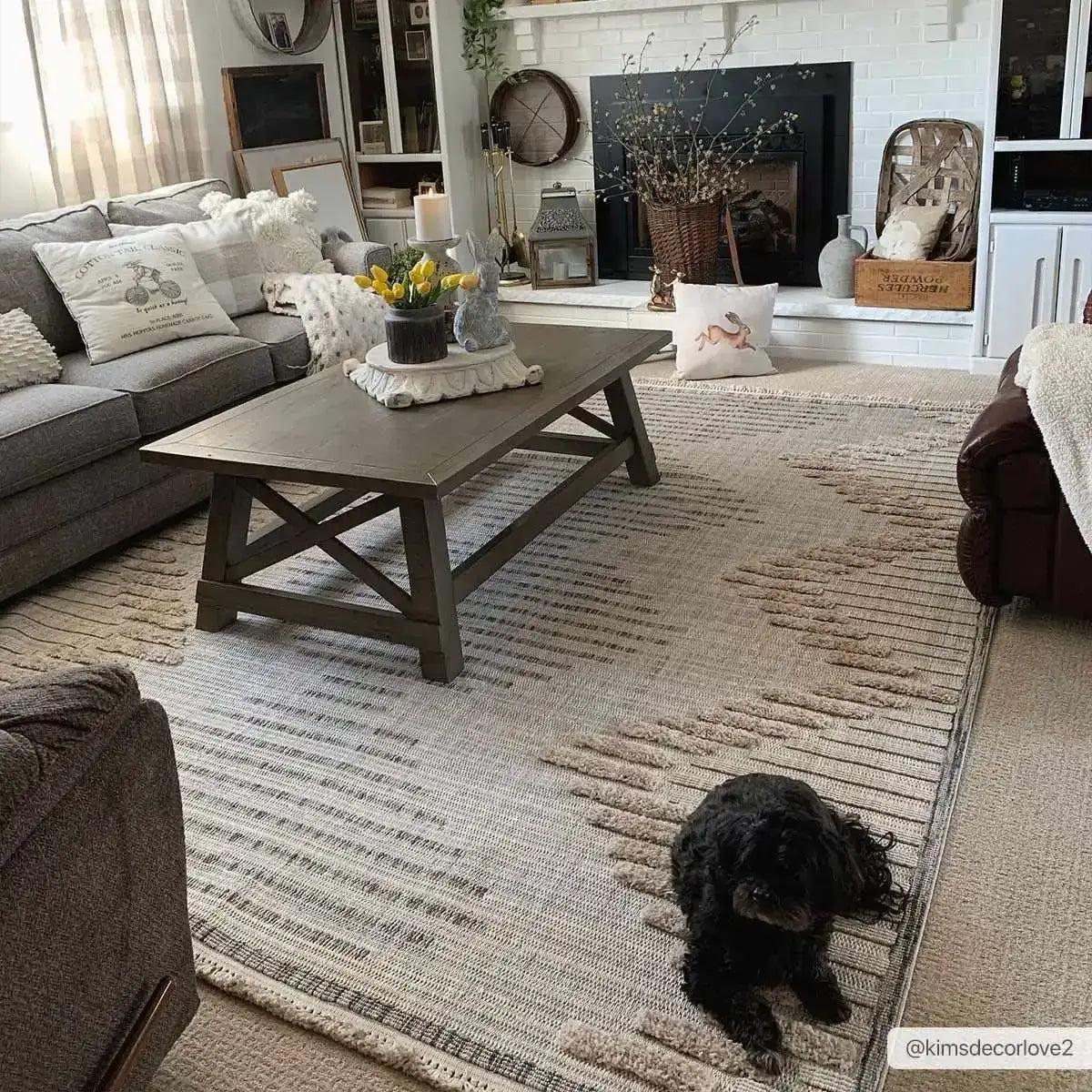 Maulawin Cream High-Low Area Rug - Boutique Rugs