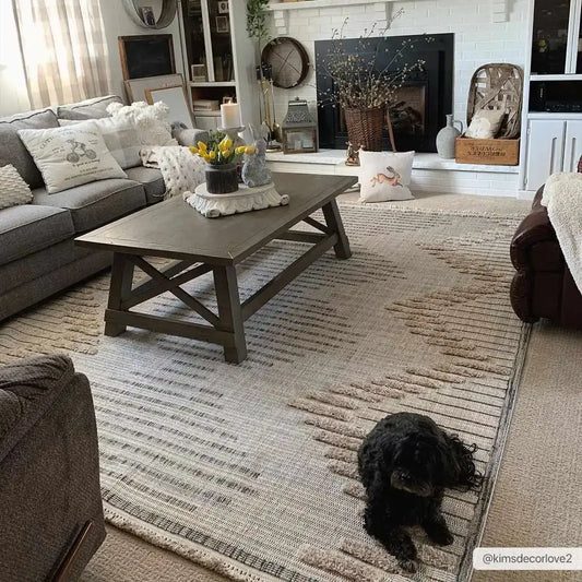 Maulawin Cream High-Low Area Rug - Boutique Rugs