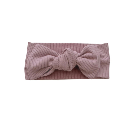 Knotted Headband - Mauve Ribbed