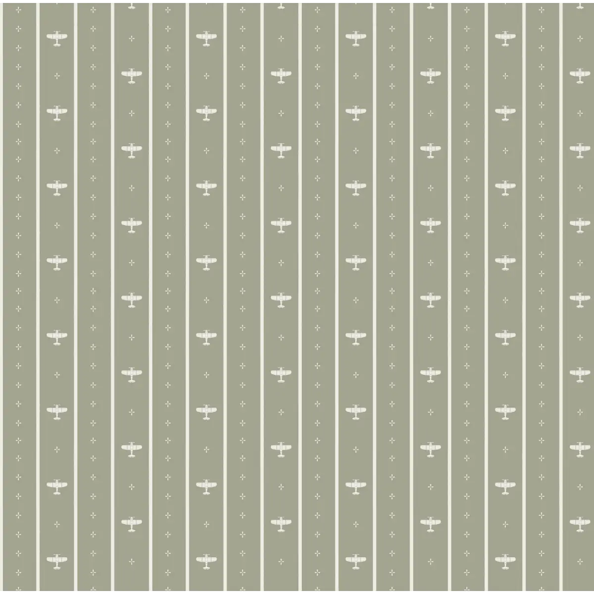 Maverick Wallpaper - Airplane Pinstripe for Kids - by Lauren Blair Hersey - Loomwell Home Goods