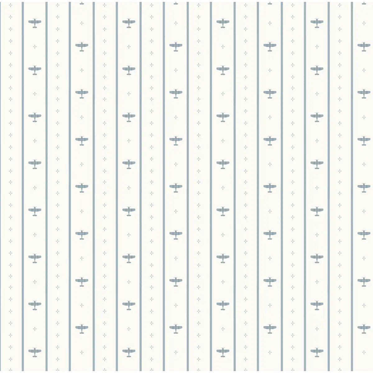 Maverick Wallpaper - Airplane Pinstripe for Kids - by Lauren Blair Hersey - Loomwell Home Goods