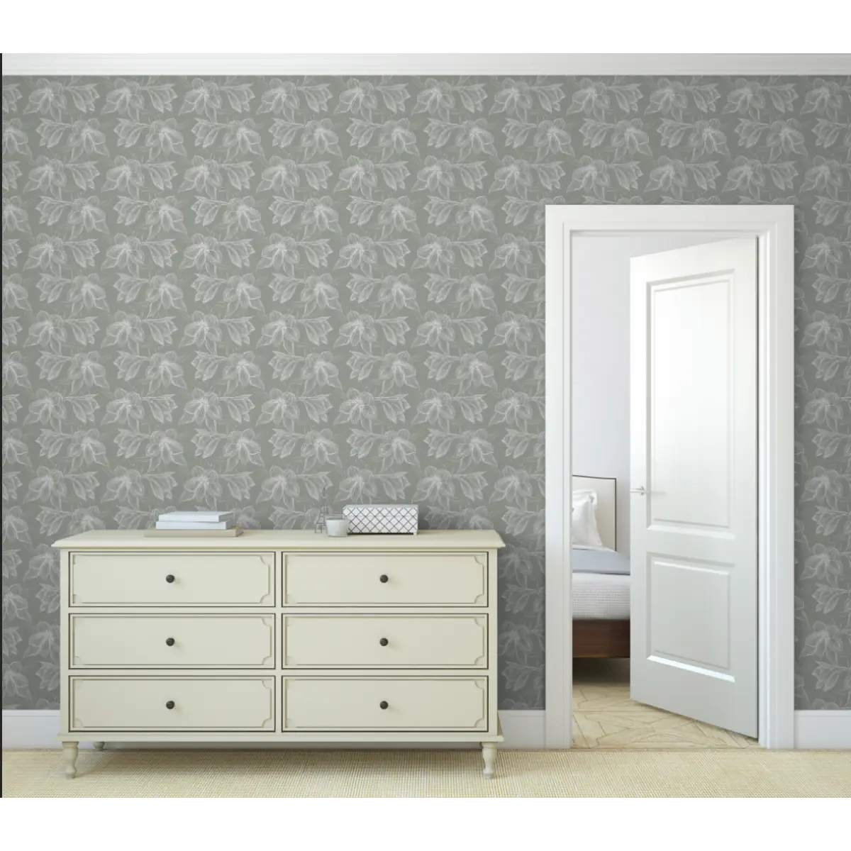 Maya Wallpaper - Floral Line Drawing - by Rose Lindo - Loomwell Home Goods