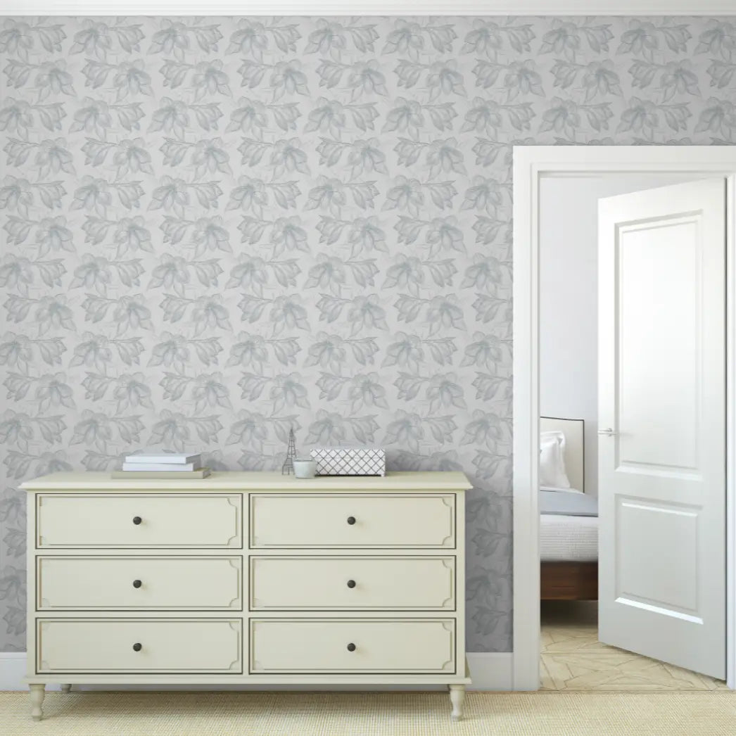 Maya Wallpaper - Floral Line Drawing - by Rose Lindo - Loomwell Home Goods