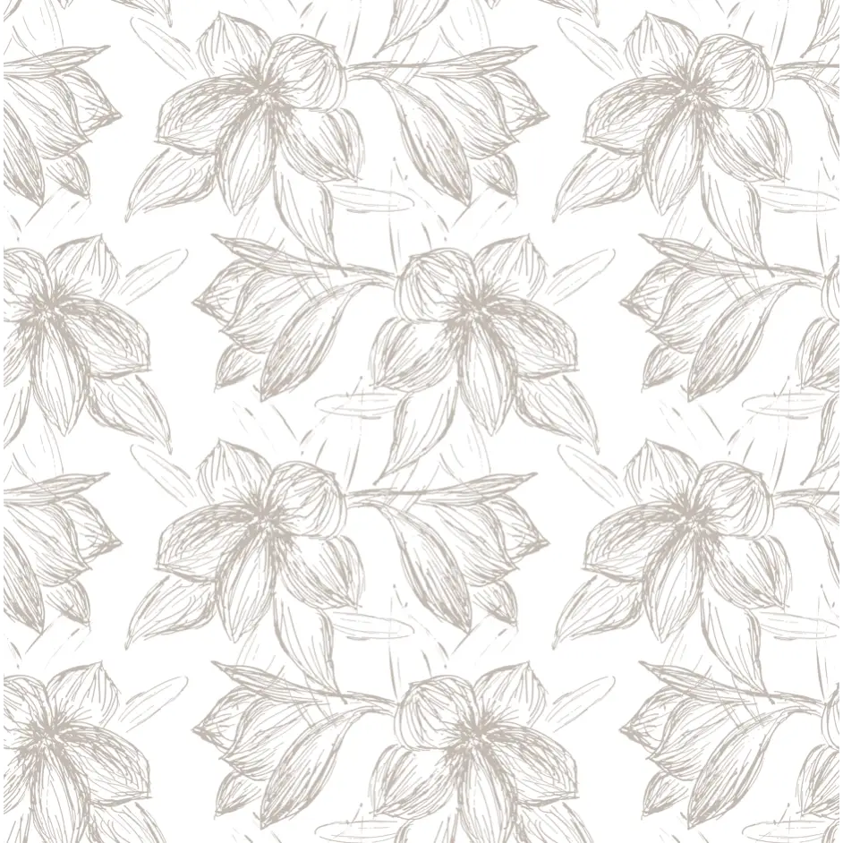 Maya Wallpaper - Floral Line Drawing - by Rose Lindo - Sample 1 foot by 1 foot / Neutral - Loomwell Home Goods