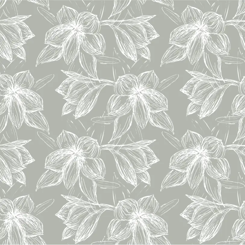 Maya Wallpaper - Floral Line Drawing - by Rose Lindo - Sample 1 foot by 1 foot / Sage - Loomwell Home Goods