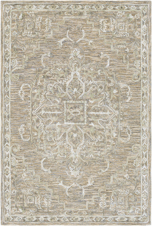 Sage Traditional Wool Blend Area Rug - 5’ x 7’6’’ Rectangle - Boutique Rugs
