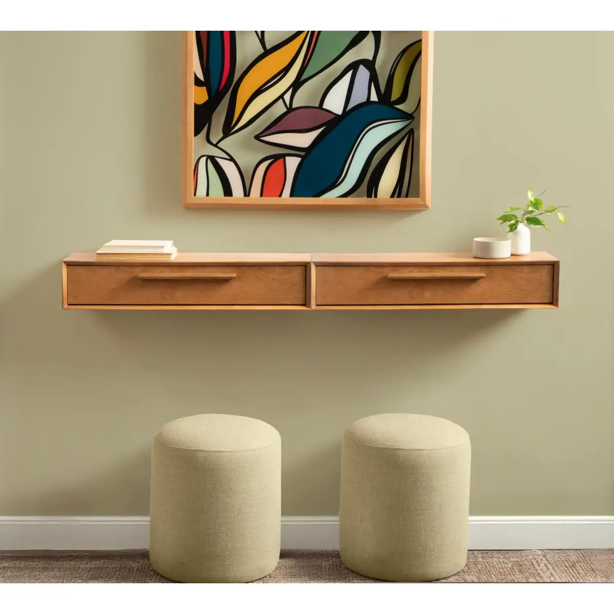 McCutcheon Floating Console Table with Flip Storage - kateandlaurel
