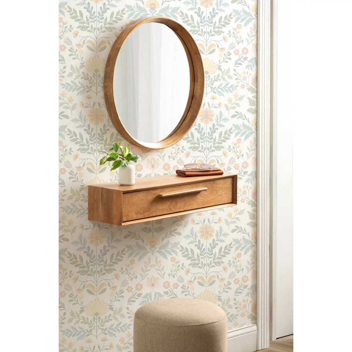 McCutcheon Floating Console Table with Flip Storage - kateandlaurel