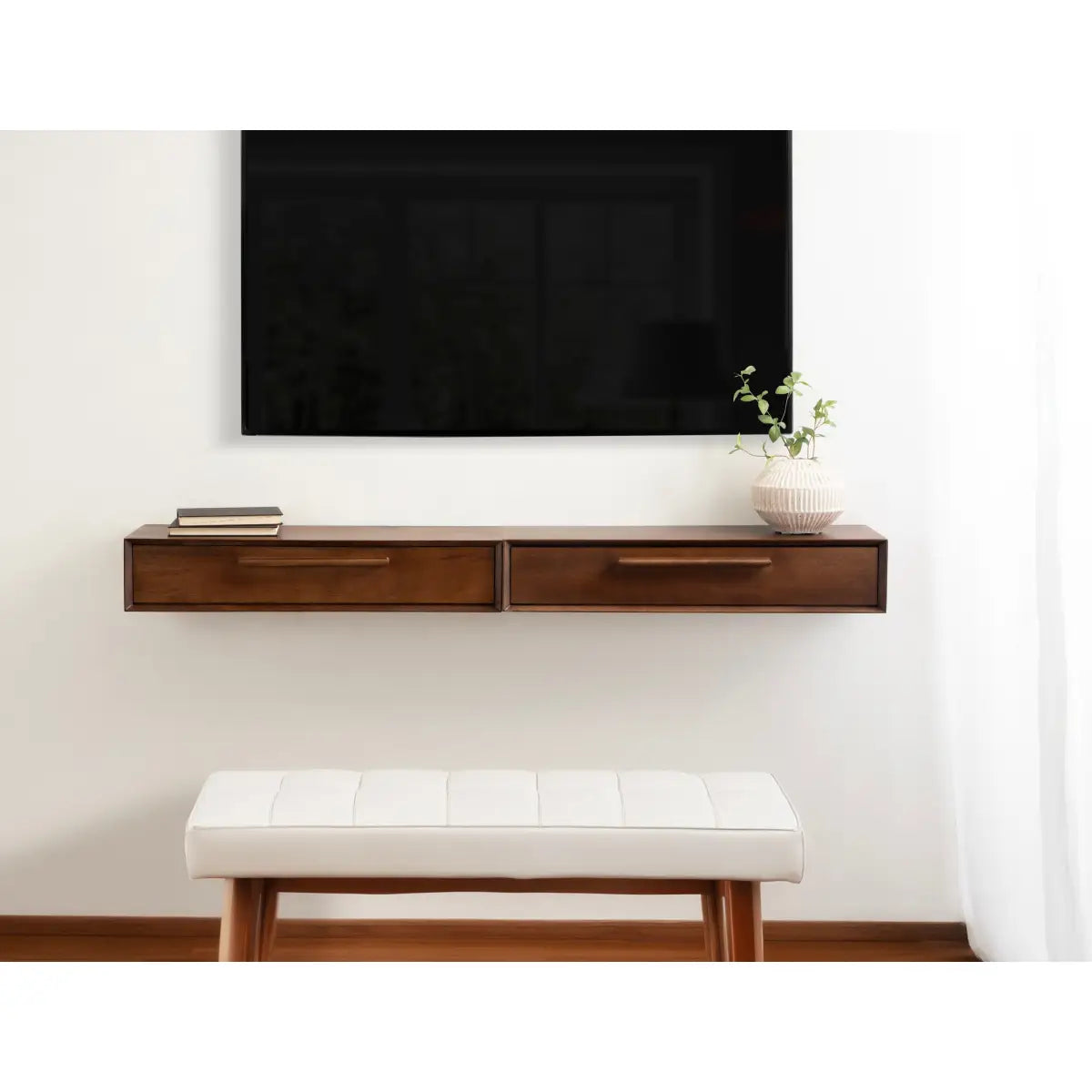 McCutcheon Floating Console Table with Flip Storage - kateandlaurel