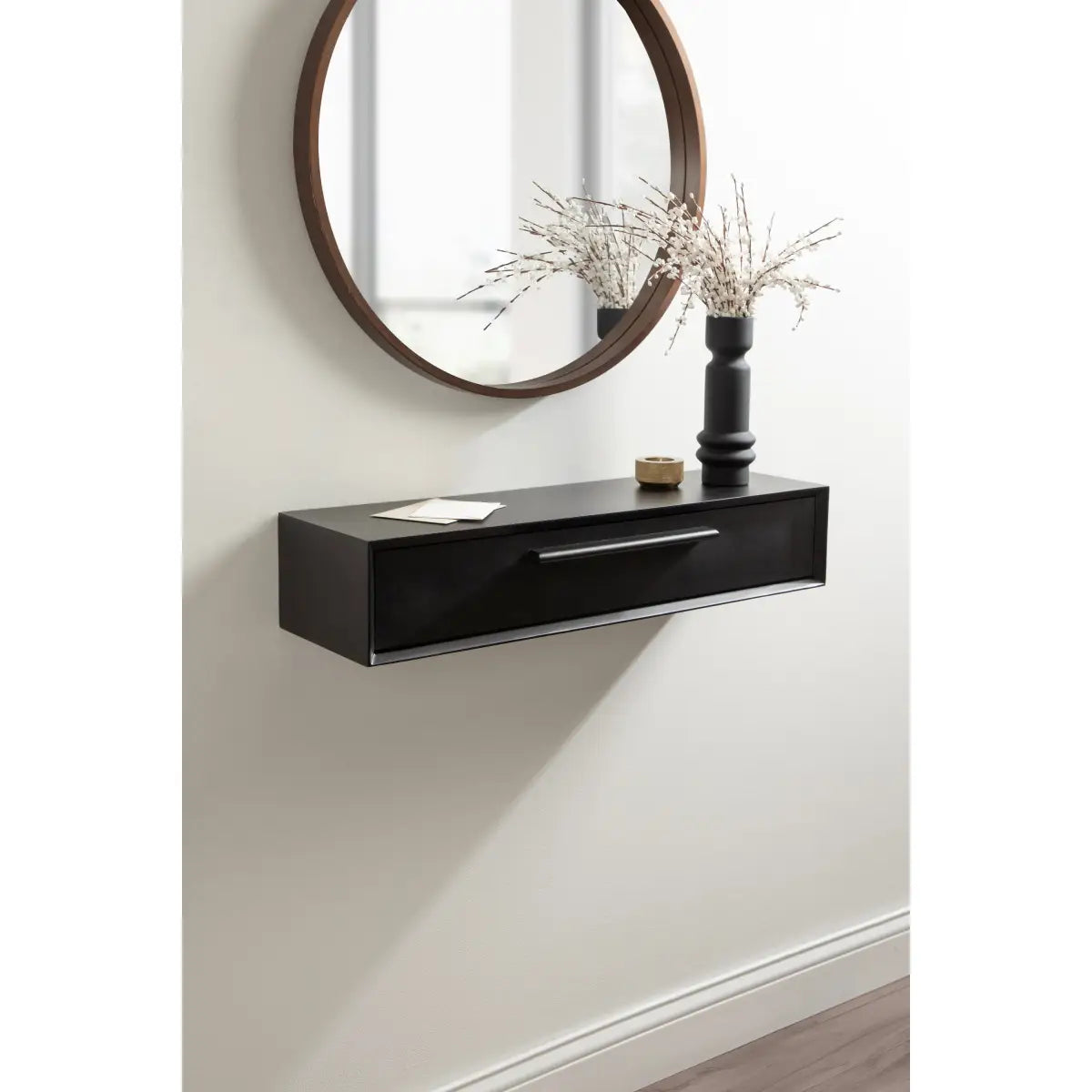 McCutcheon Floating Console Table with Flip Storage - kateandlaurel