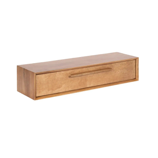 McCutcheon Floating Console Table with Flip Storage - Natural - kateandlaurel