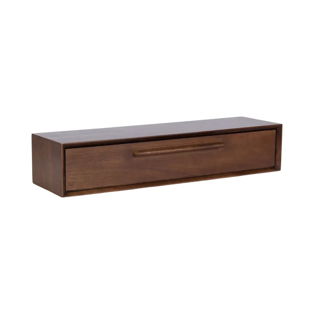 McCutcheon Floating Console Table with Flip Storage - Walnut Brown - kateandlaurel