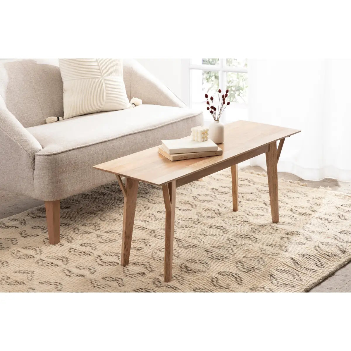 McCutcheon Rectangle Wooden Bench - Natural - kateandlaurel