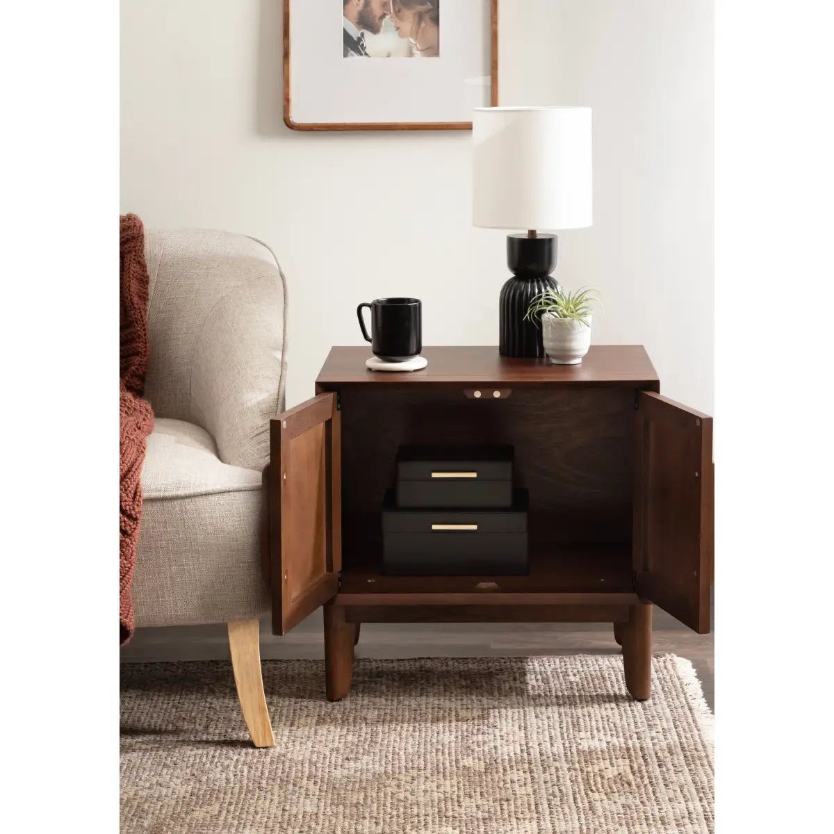 McCutcheon Side Table Cabinet with Storage - kateandlaurel