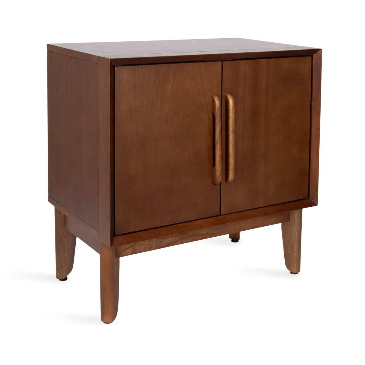McCutcheon Side Table Cabinet with Storage - Walnut Brown - kateandlaurel