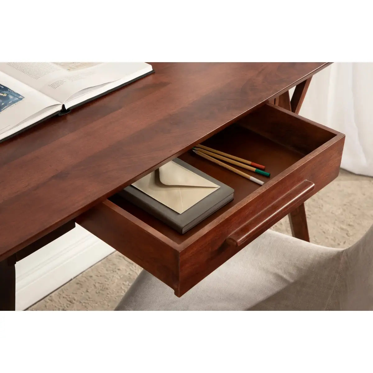 McCutcheon Simple Wood Desk with Drawer - kateandlaurel