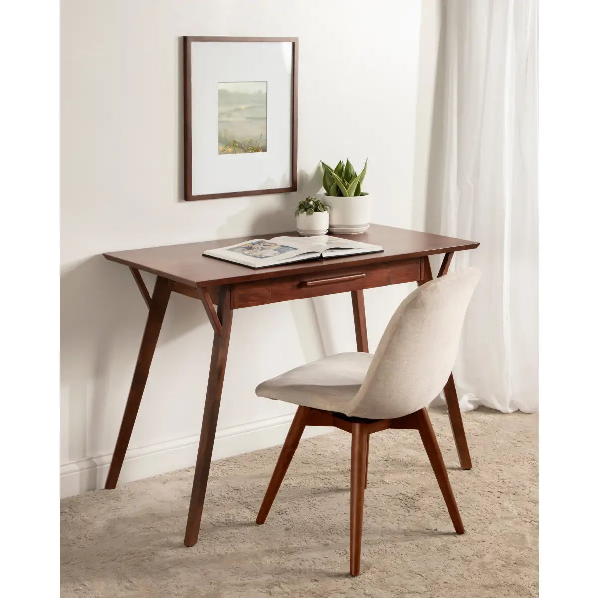 McCutcheon Simple Wood Desk with Drawer - kateandlaurel