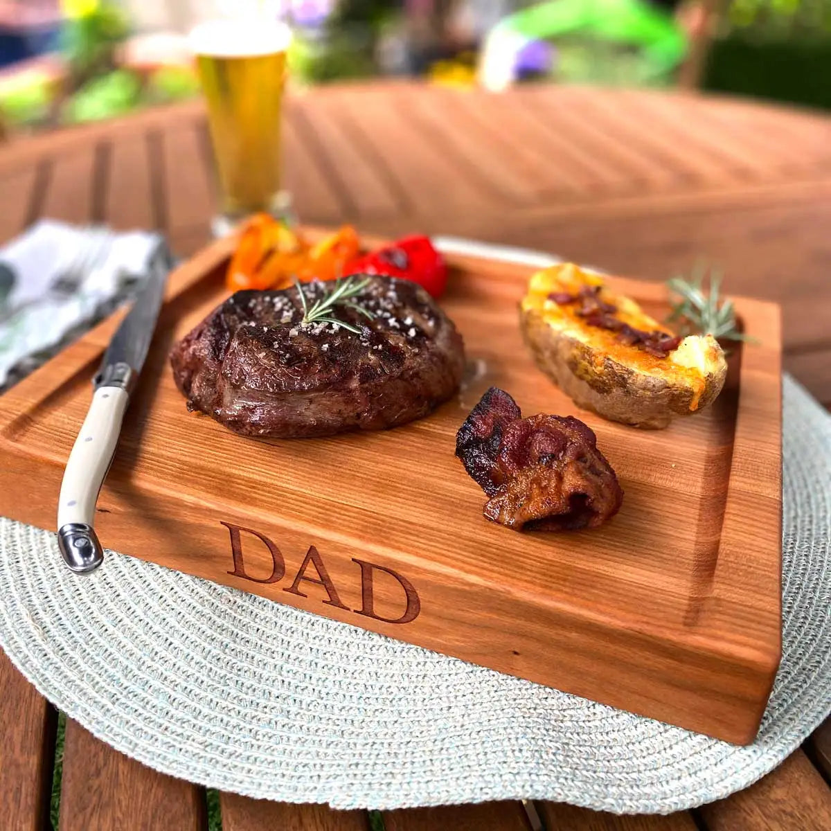 Meat Cutting Board or Charcuterie - Custom Personalized - Cherry / Small Meat Board - Words with Boards LLC