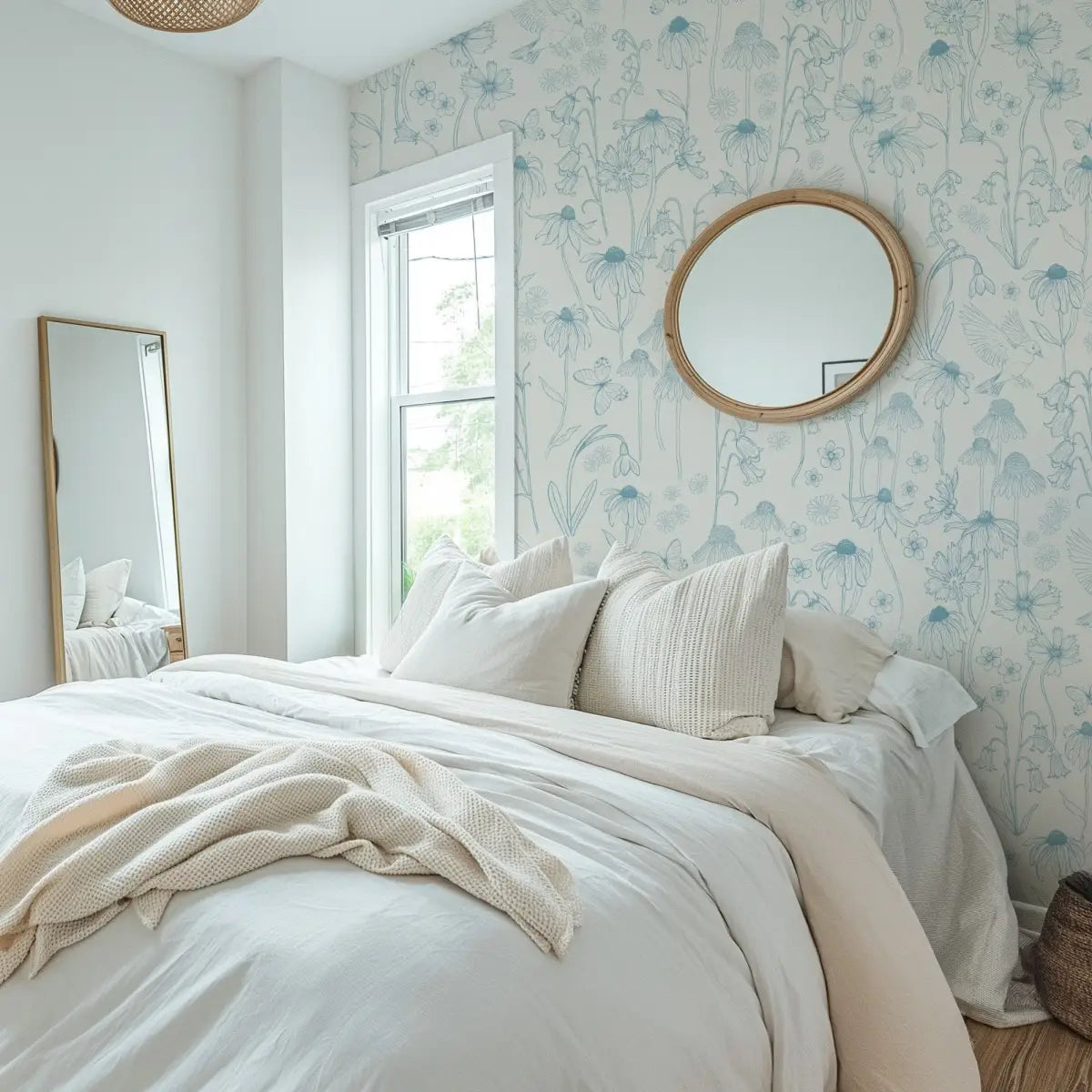 Melody Wallpaper - Butterflies and Birds among Flowers - by Brittany Polatis Design - Loomwell Home Goods