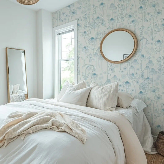 Melody Wallpaper - Butterflies and Birds among Flowers - by Brittany Polatis Design - Loomwell Home Goods