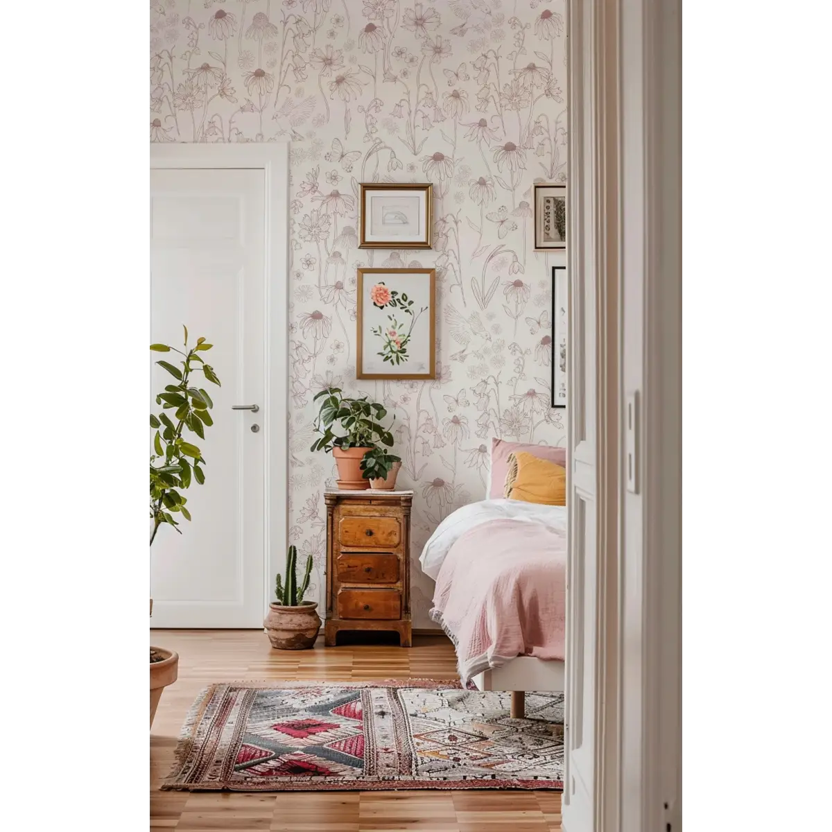 Melody Wallpaper - Butterflies and Birds among Flowers - by Brittany Polatis Design - Loomwell Home Goods