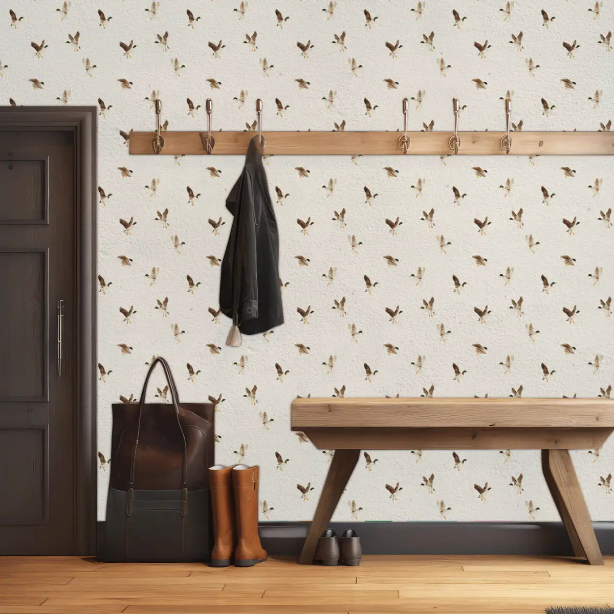 Melvin Wallpaper - Ducks in Flight - Loomwell Home Goods