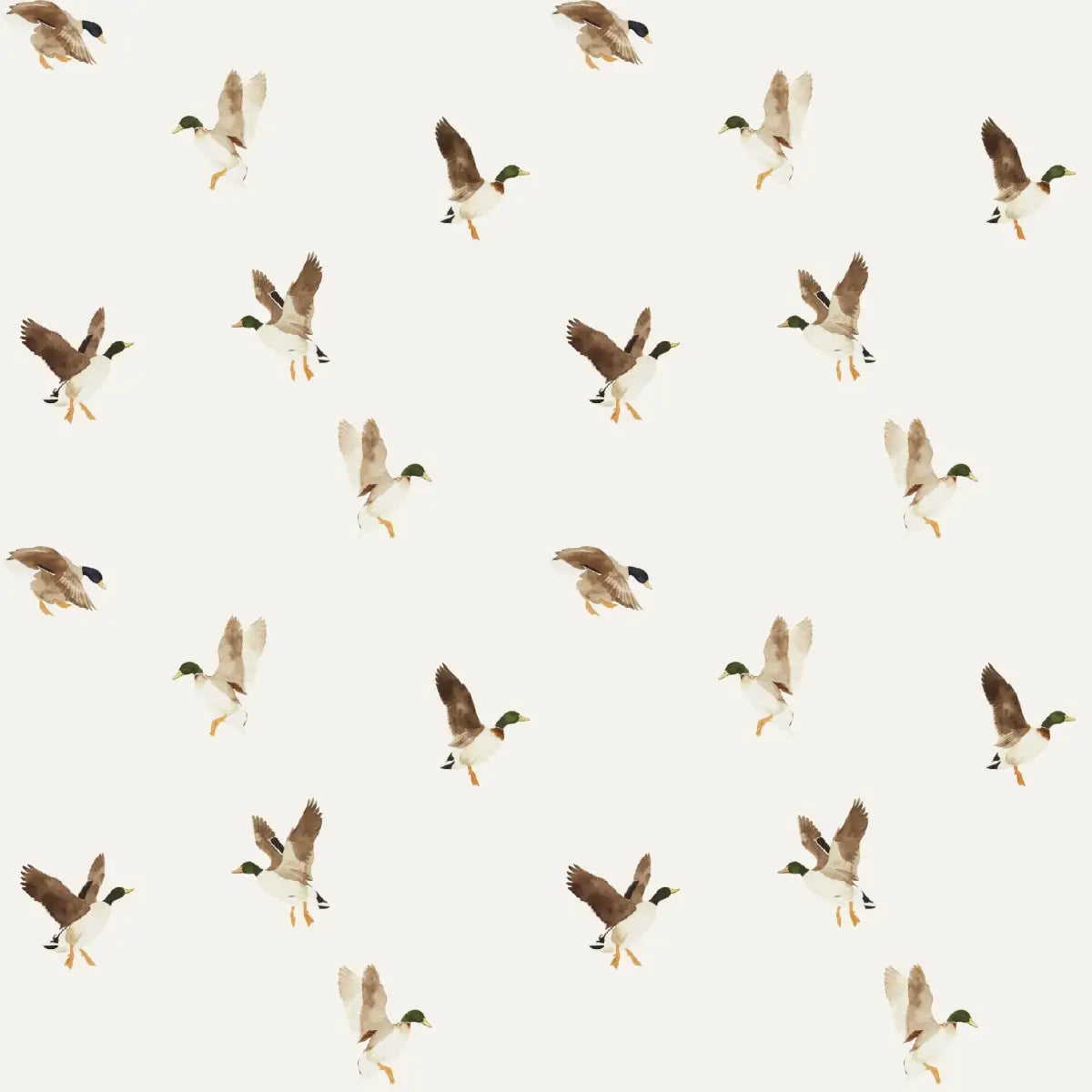 Melvin Wallpaper - Ducks in Flight - Sample 1 foot by 1 foot - Loomwell Home Goods