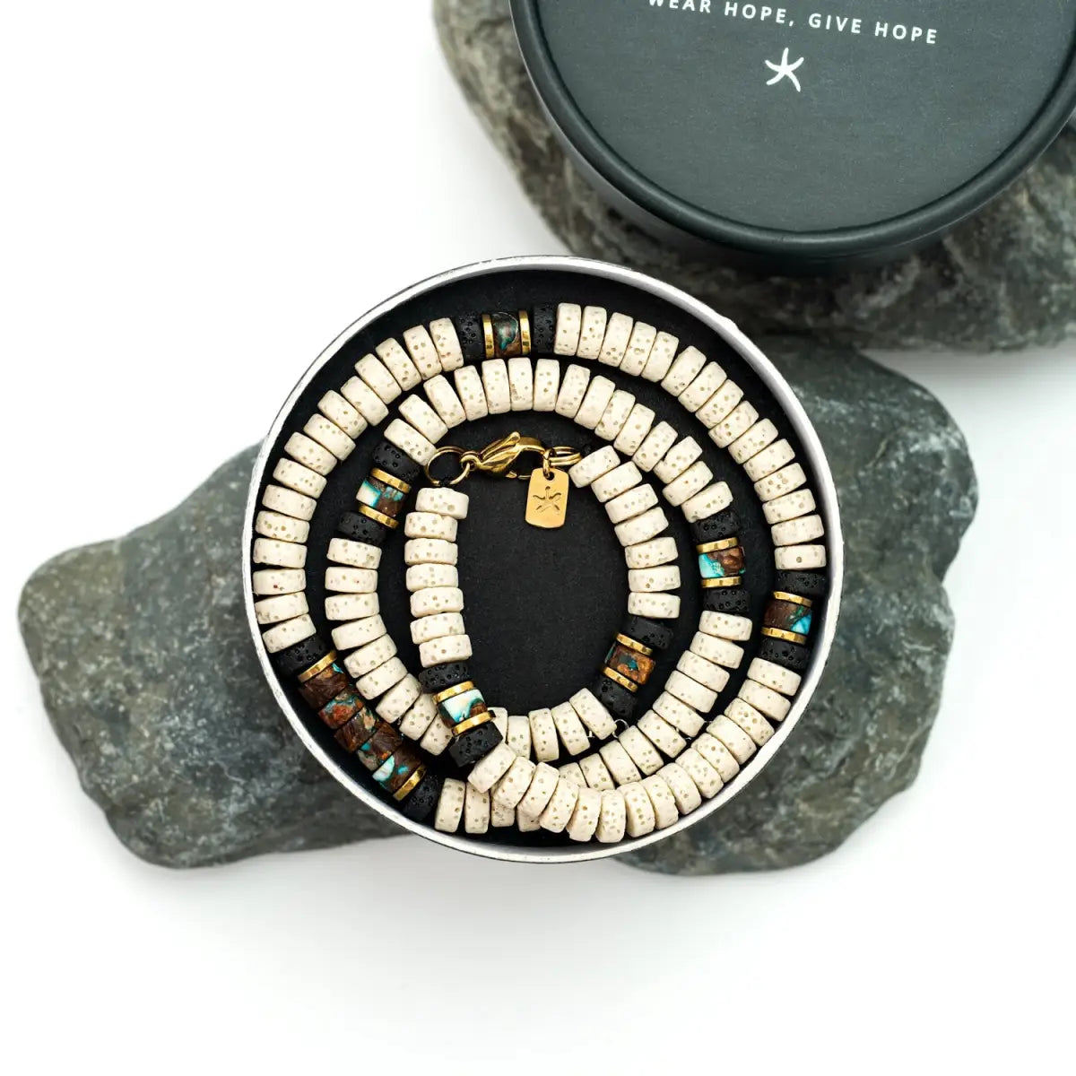 Men’s Lava Bead Necklace - Vanguard - Starfish Project