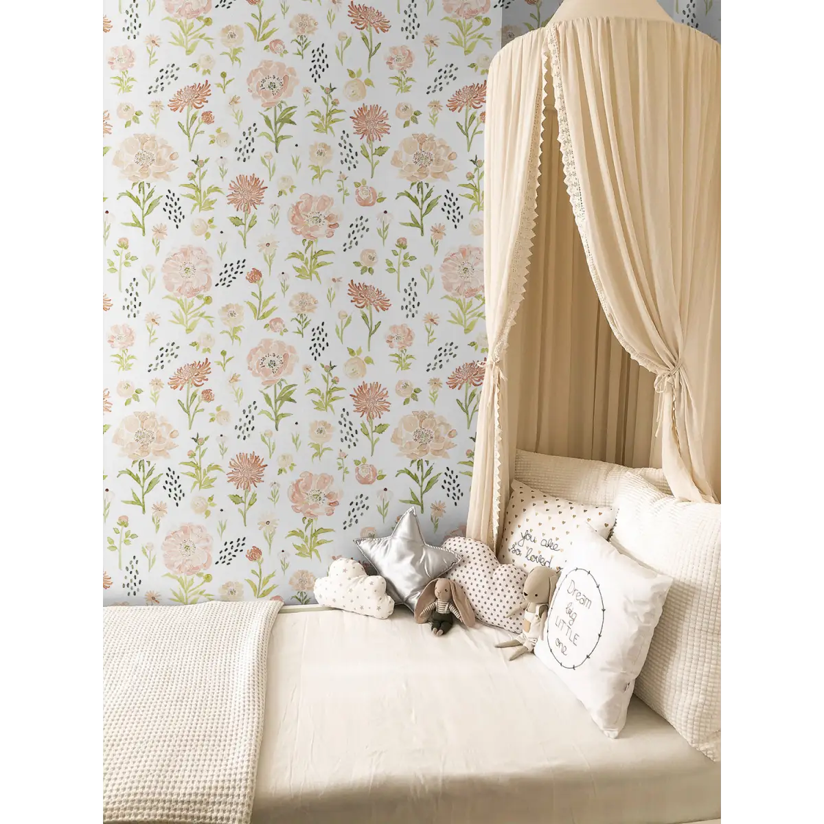 Mercedes Wallpaper - Watercolor Flowers - by Mackenzie Nelson - Sample 1 foot by 1 foot / Small - Loomwell Home Goods