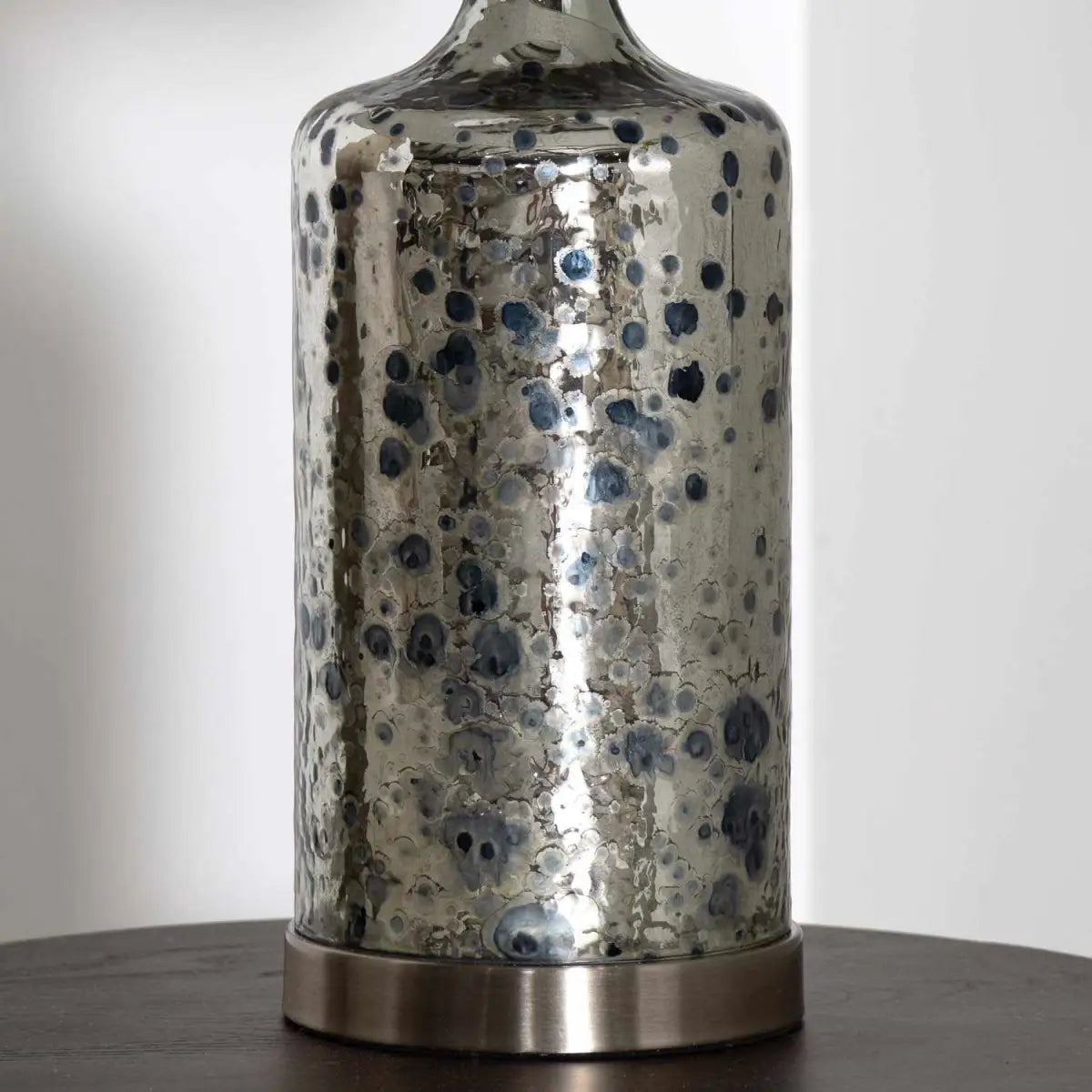 Mercury Glass Table Lamp with Drum Shade - 25’’H x 13’’W x 13’’D - Boutique Rugs