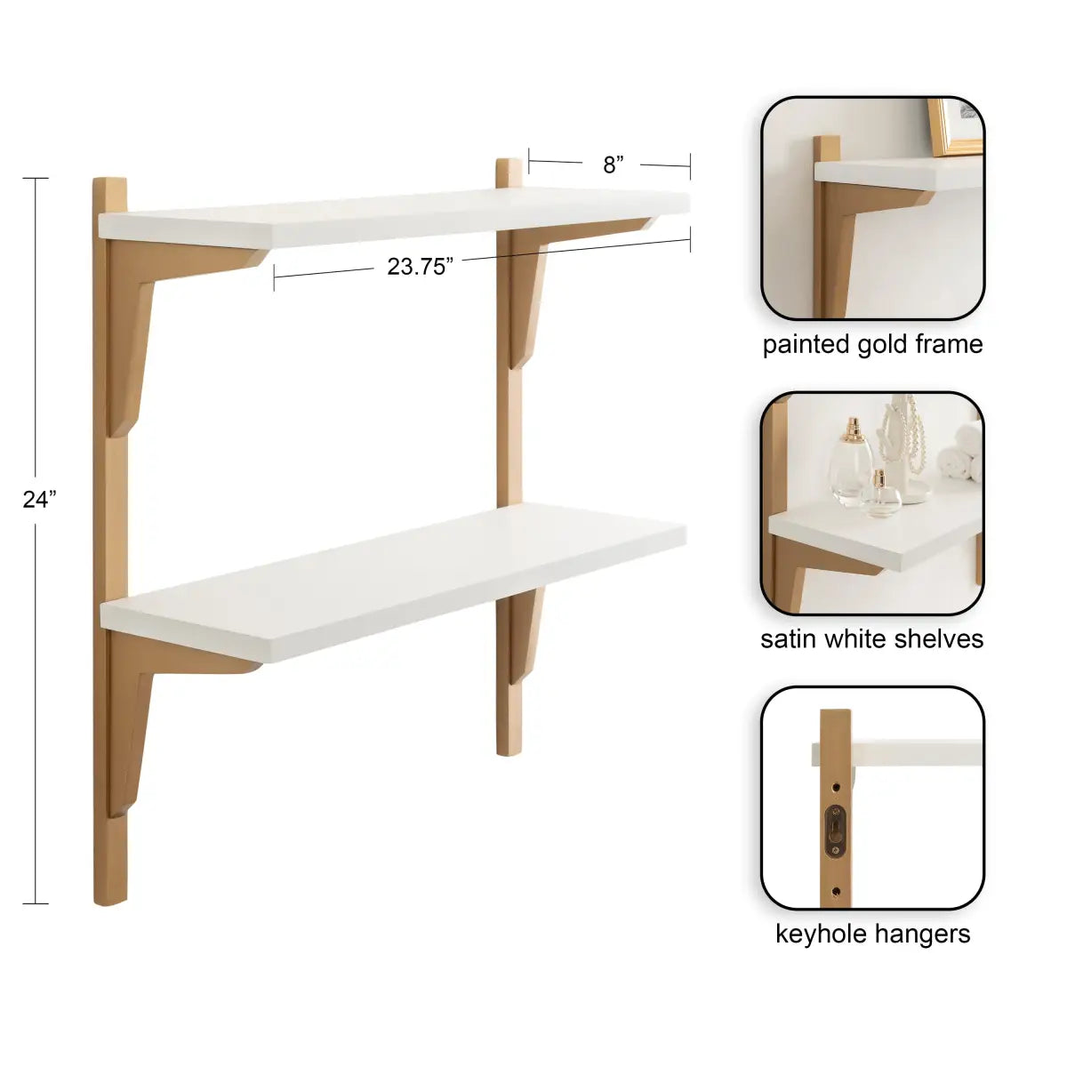 Meridien Wood Wall Shelf - Modern and Minimal - kateandlaurel