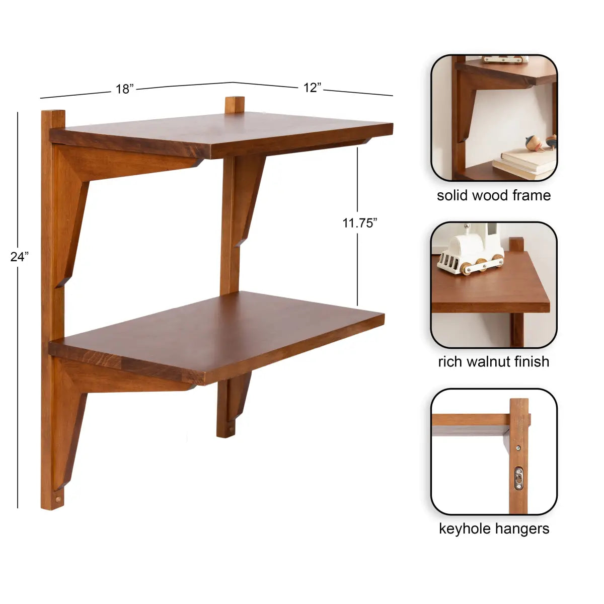 Meridien Wood Wall Shelf - Modern and Minimal - kateandlaurel