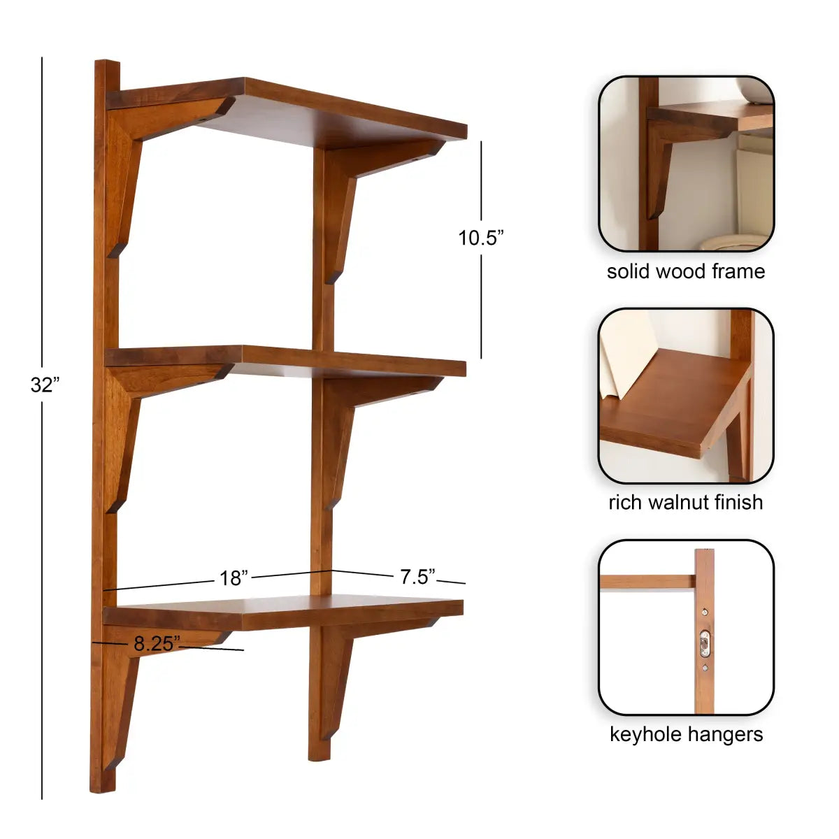 Meridien Wood Wall Shelf - Modern and Minimal - kateandlaurel