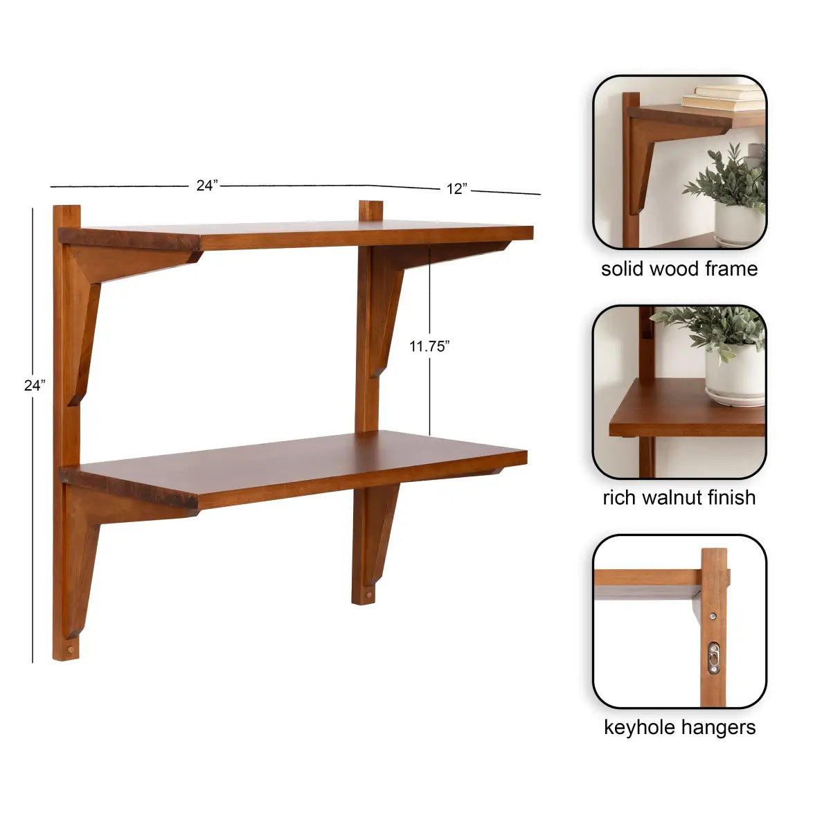 Meridien Wood Wall Shelf - Modern and Minimal - kateandlaurel