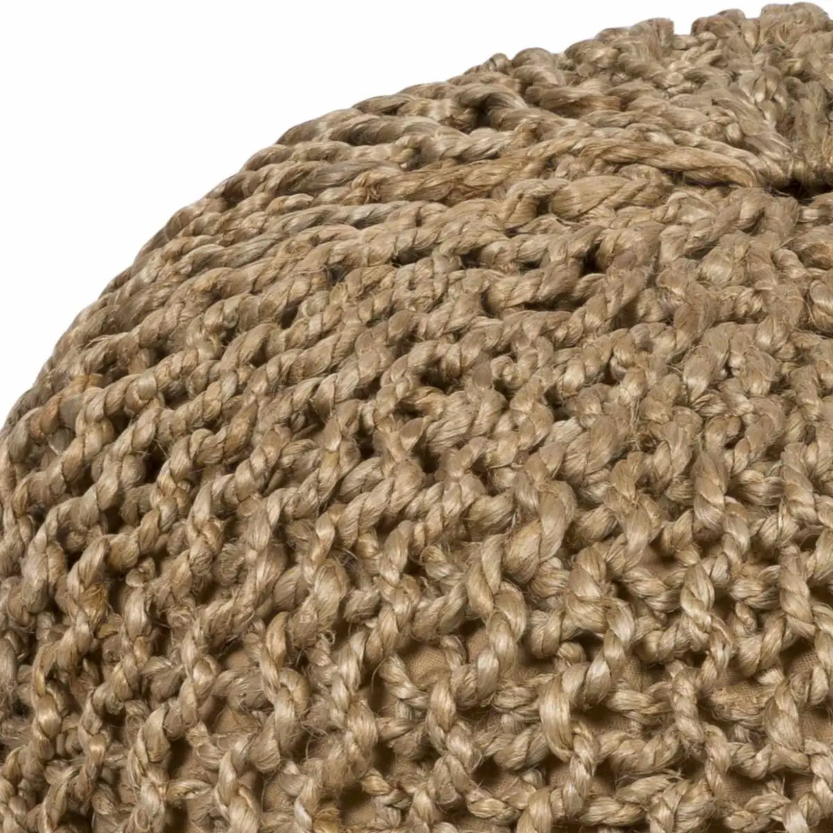 Merrittstown Knitted Jute Pouf - 20’’ x 20’’ x 14’’ Cylinder - Boutique Rugs