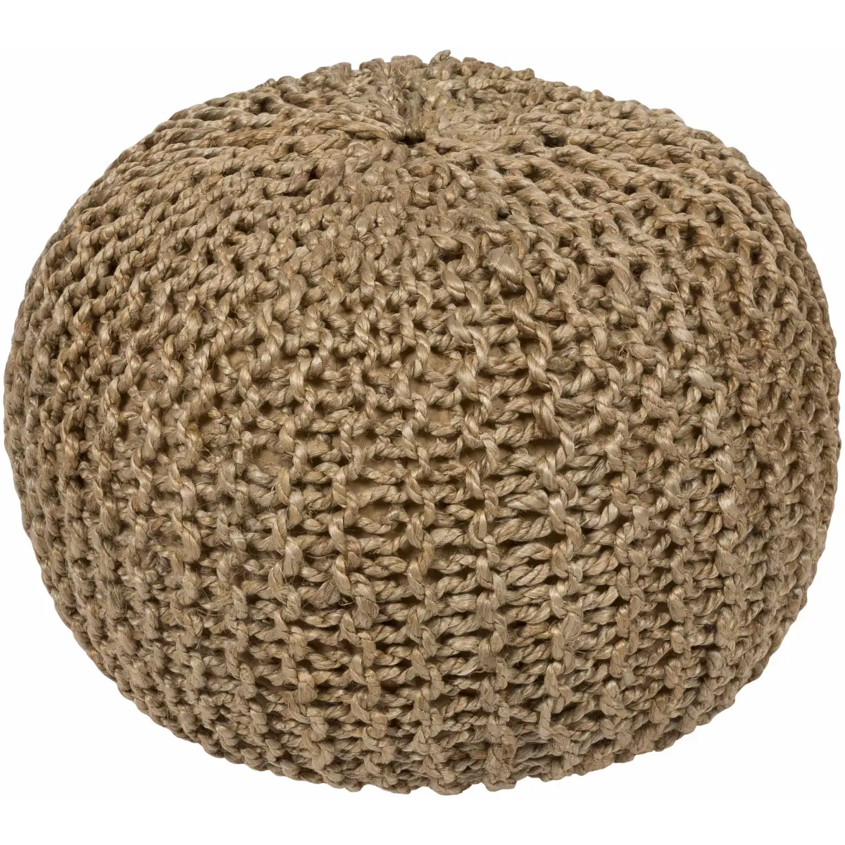 Merrittstown Knitted Jute Pouf - 20’’ x 20’’ x 14’’ Cylinder - Boutique Rugs