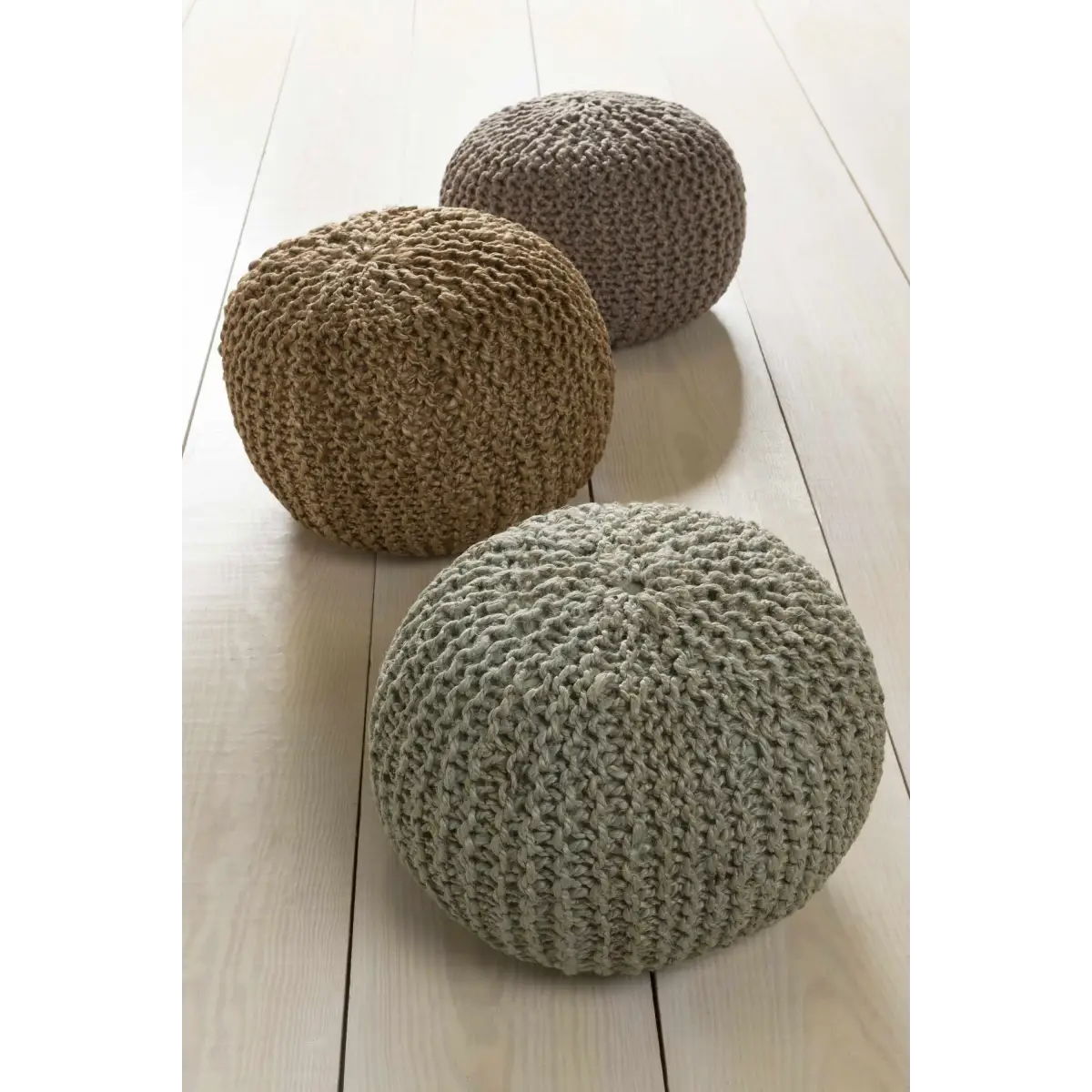 Merrittstown Knitted Jute Pouf - 20’’ x 20’’ x 14’’ Cylinder - Boutique Rugs
