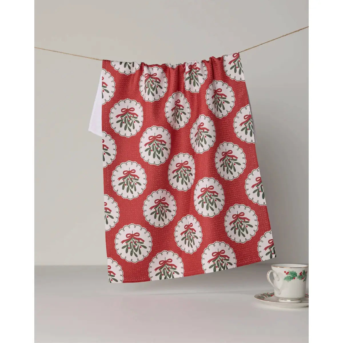 Kitchen Tea Towel - Merry Mistletoe - Geometry