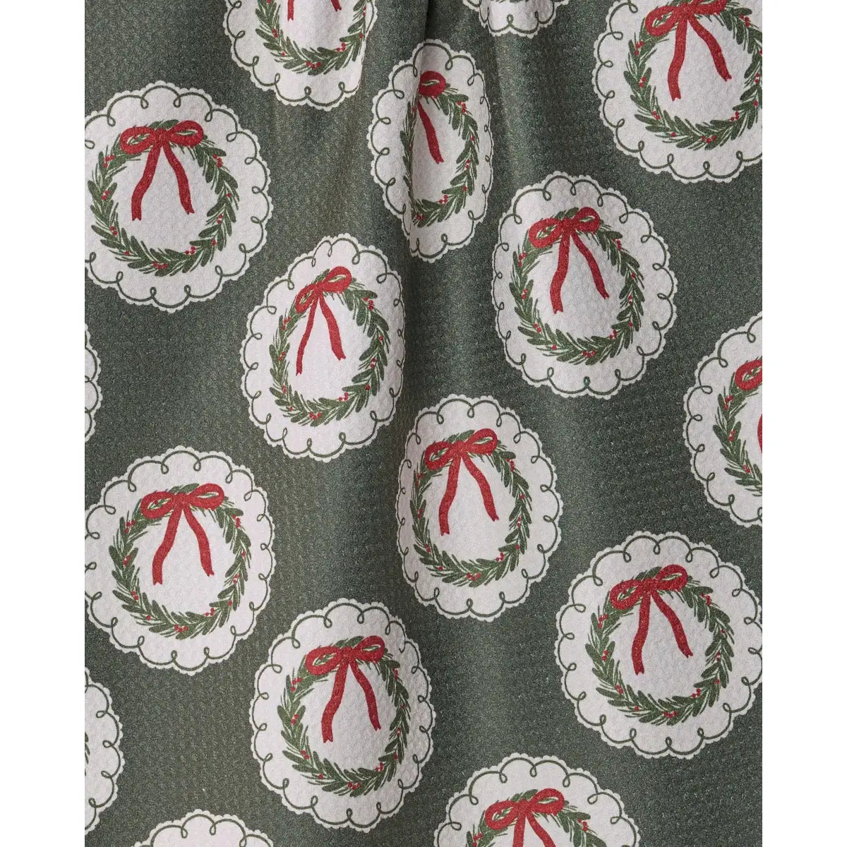 Kitchen Tea Towel - Merry Christmas Wreaths - Geometry