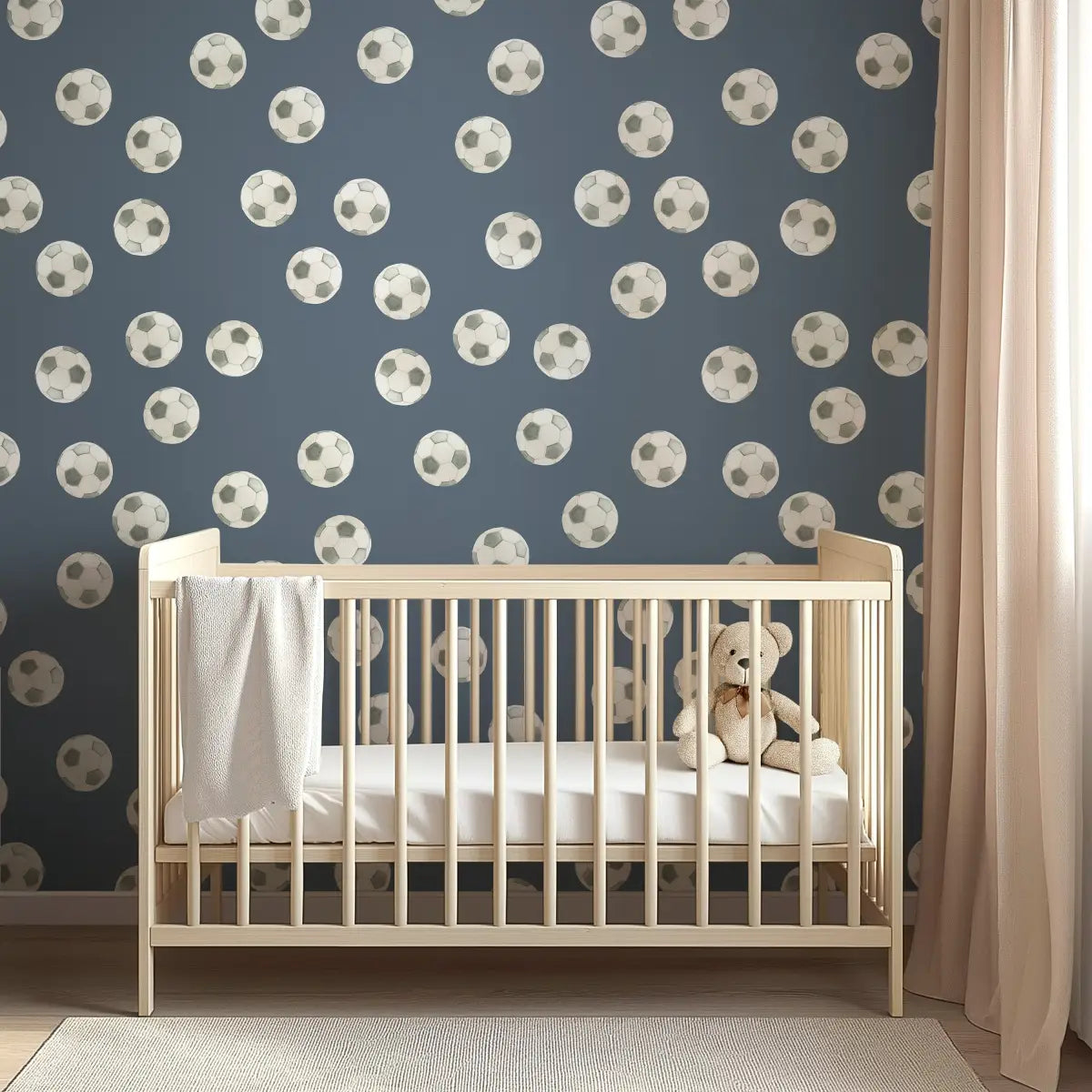 Messi Wallpaper - Soccer Balls - by Hailey Kiefer - Loomwell Home Goods