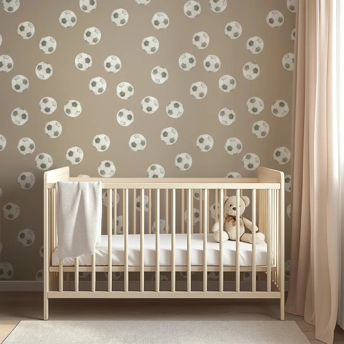 Messi Wallpaper - Soccer Balls - by Hailey Kiefer - Loomwell Home Goods