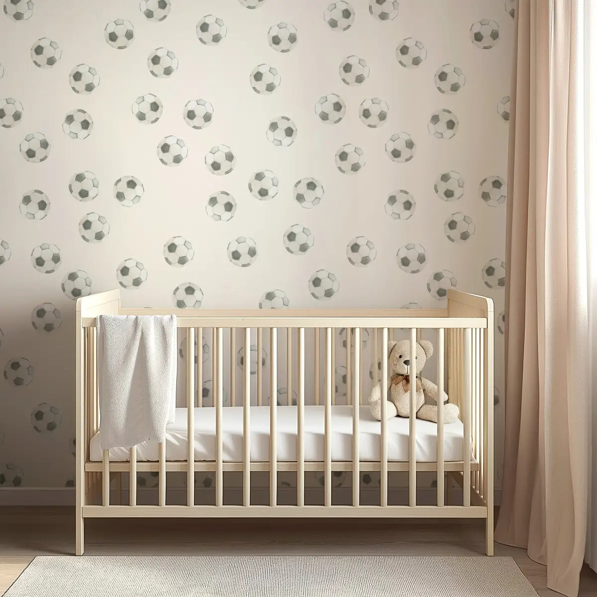 Messi Wallpaper - Soccer Balls - by Hailey Kiefer - Loomwell Home Goods