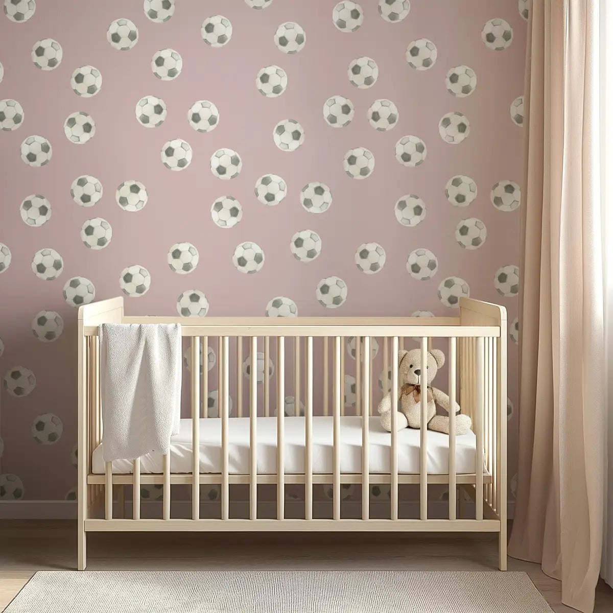 Messi Wallpaper - Soccer Balls - by Hailey Kiefer - Loomwell Home Goods