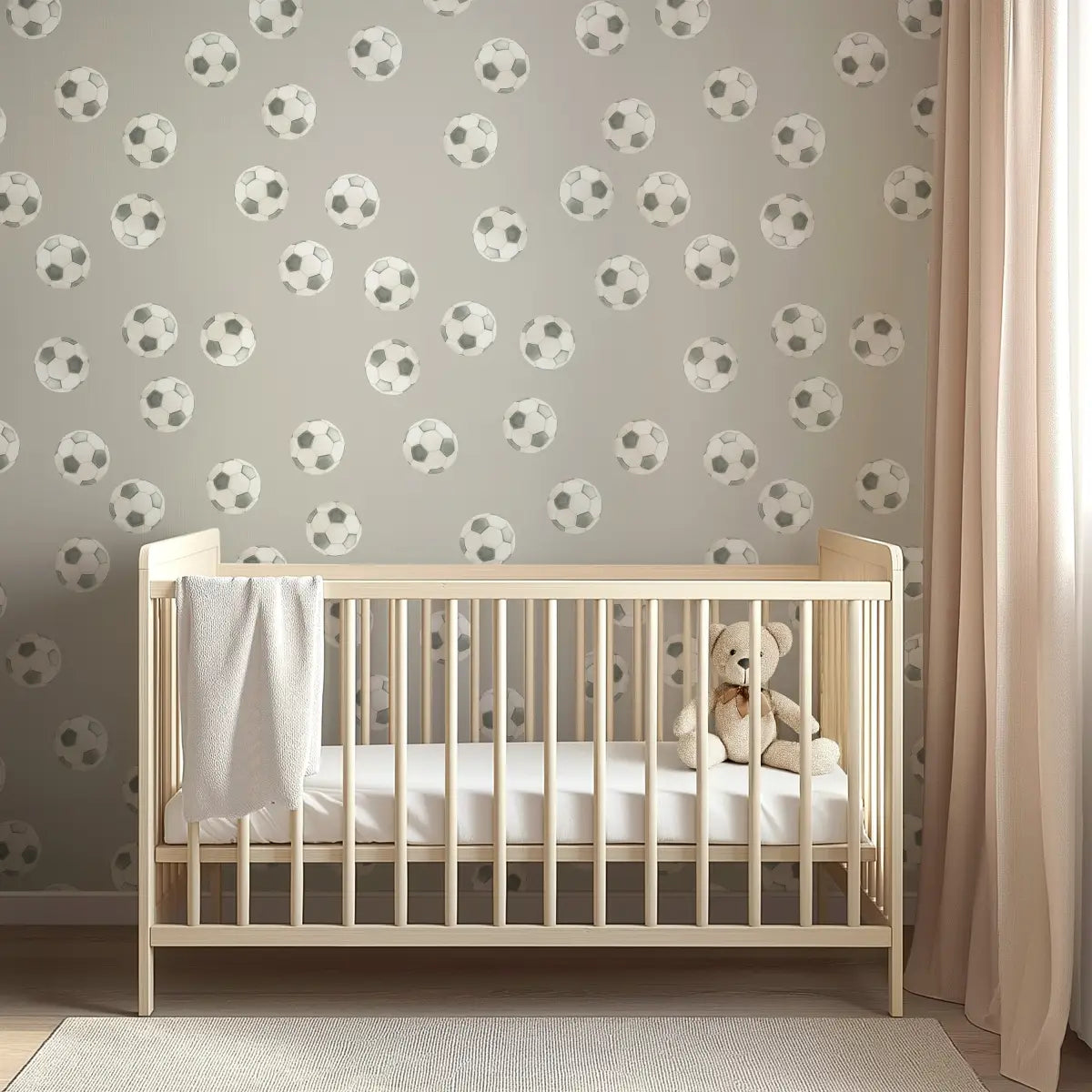 Messi Wallpaper - Soccer Balls - by Hailey Kiefer - Loomwell Home Goods